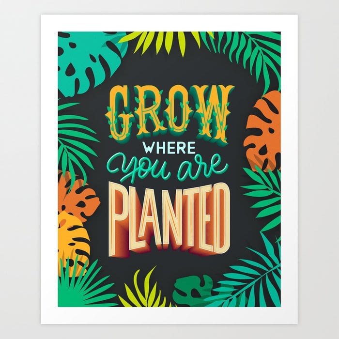 Grow where you are planted Art Print